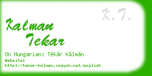 kalman tekar business card